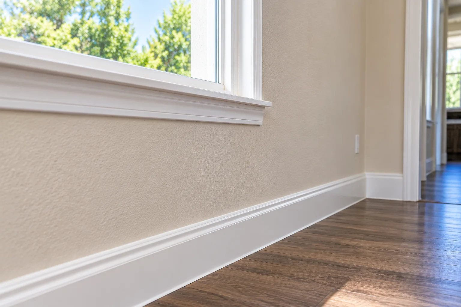 Clean wall after repairs — illustrative